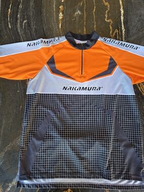 Nakamura Orange and Black Performance Bike Jersey